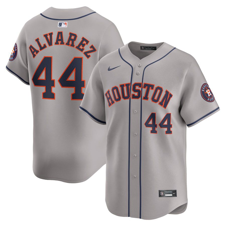 Men Houston Astros #44 Yordan Alvarez Nike Gray Away Limited Player MLB Jersey->houston astros->MLB Jersey